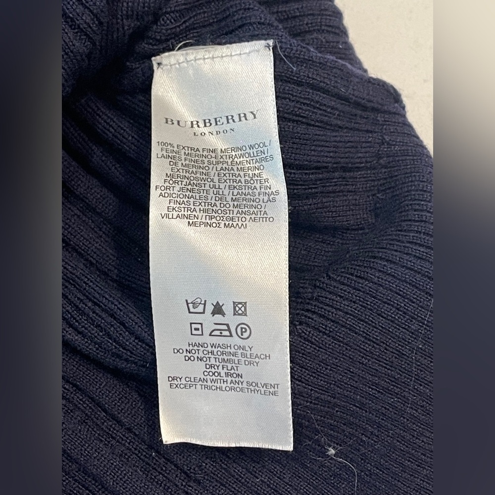 Burberry London navy wool ribbed sweater Size:L - Picture 9 of 13